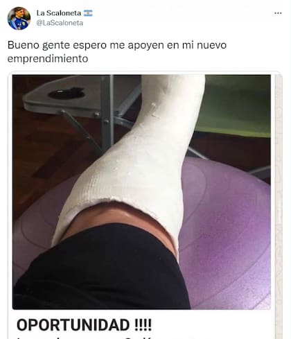 "Espero me apoyen en mi nuevo emprendimiento", dijo el usuario (Foto: Twitter @LaScaloneta)