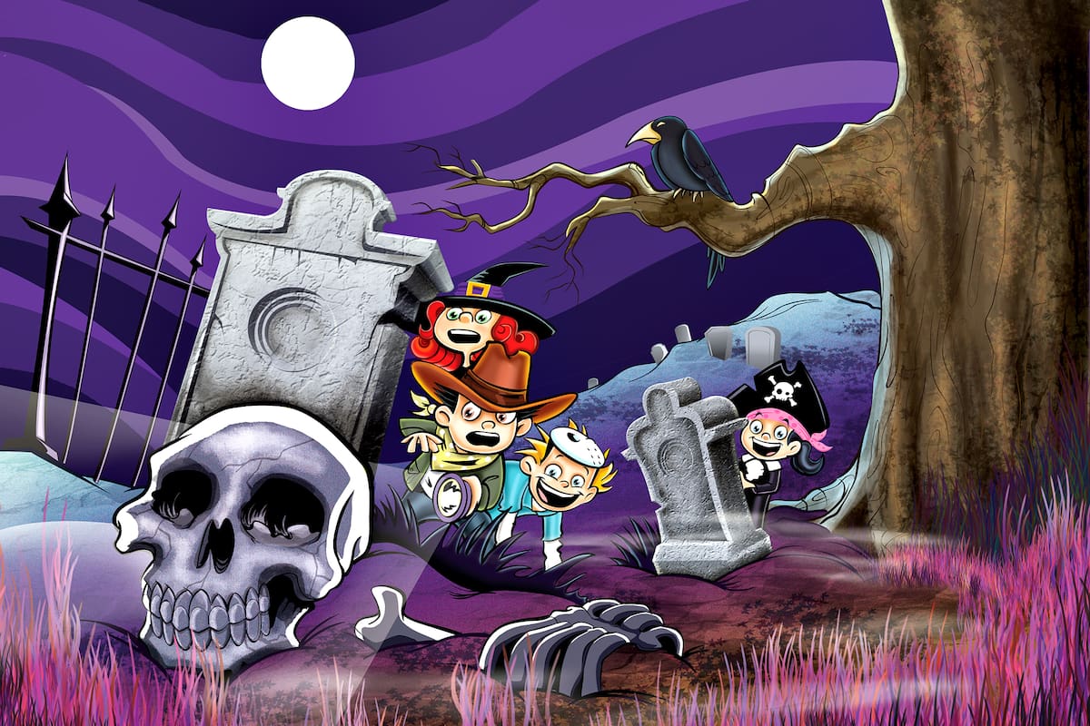 Esqueletos, ogros, monstruos y brujas se escaparon del libro de Silvia Schujer para "asustar" a los pequeños lectores