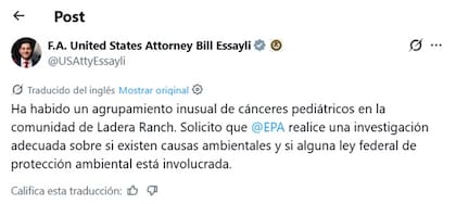 Essayli pide investigaciones a la EPA en un pueblo ubicado en California