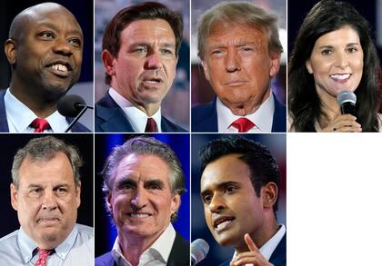 Esta combinación de fotografías muestra a aspirantes por la candidatura republicana a la presidencia (AP Foto)