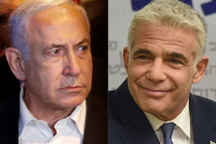 Esta combinación de imágenes muestra al primer ministro israelí Benjamin Netanyahu y al líder de la oposición centrista de Israel Yair Lapid