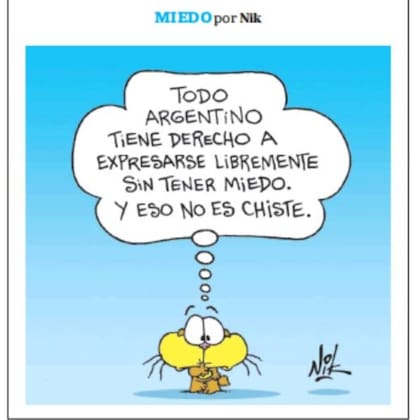 Esta domingo, Nik abandonó su tradicional humor para realizar una reflexión sobre la libertad de expresión en el país