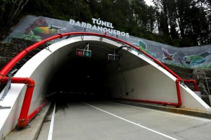 Esta es una de las entradas al flamante túnel de la Línea, cuyo nombre, Barranquero, hace homenaje a un loro común de la zona