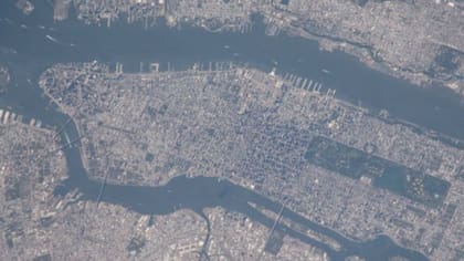 Esta foto fue tomada desde la Estación Espacial Internacional en agosto de 2014 y muestra a Manhattan como luce en la actualidad.
