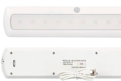 Esta foto proporcionada por la Comisión de Seguridad de Productos de Consumo de Estados Unidos muestra un ejemplo de una luz integrada recargable Good Earth que está siendo retirada del mercado el jueves 6 de junio de 2024, después de que se informara de la muerte de un consumidor. (Comisión para la Seguridad de los Productos de Consumo de Estados Unidos vía AP)