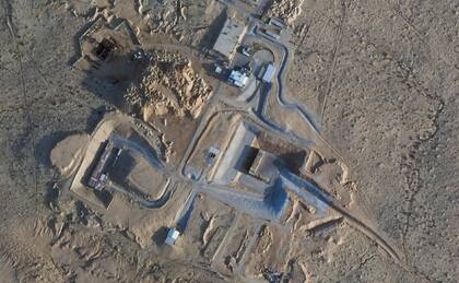 Esta foto satelital del 22 de febrero de 2021 de Planet Labs Inc. muestra la construcción cerca del Centro de Investigación Nuclear Shimon Peres Negev, cerca de la ciudad de Dimona, en Israel
