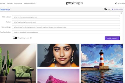 Esta fotografía sin fecha proporcionada por Getty Images muestra su generador de imágenes con inteligencia artificial. (Getty Images vía AP)