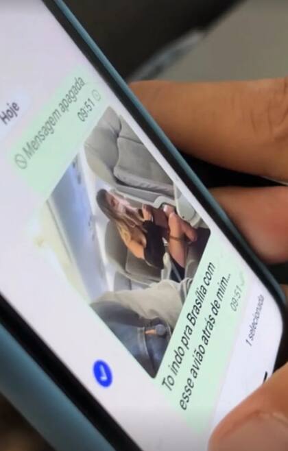 Esta fue la fotografía que el hombre envió a un contacto en Whatsapp y que la influencer presentó a las autoridades