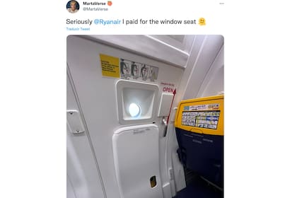Esta fue la ventana que tenía el asiento de la twittera