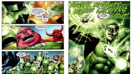 Esta historia sobre Linterna Verde fue escrita por Geoff Johns y dibujada por Ivan Reis