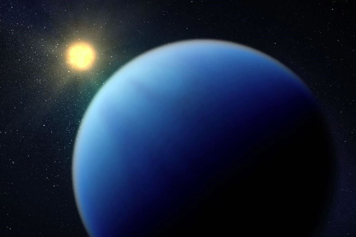 Esta ilustración muestra cómo podría verse el exoplaneta subneptuno TOI-421 b
