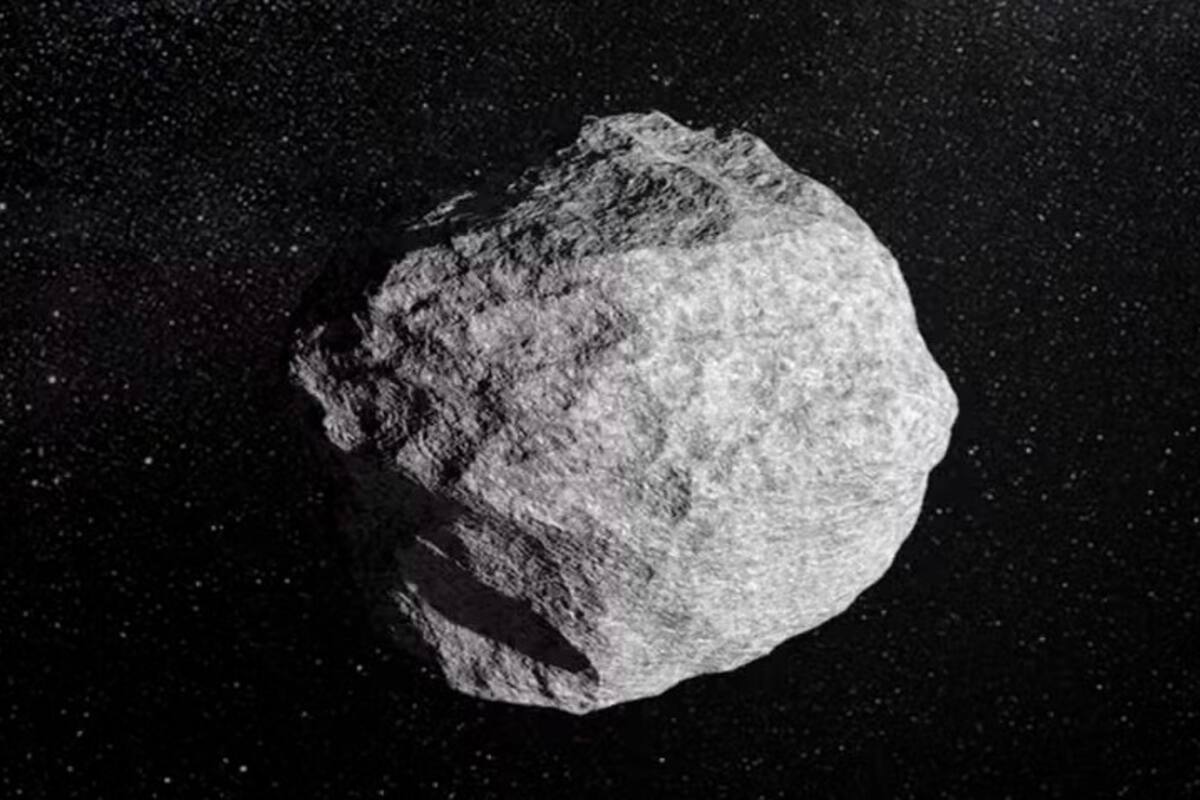 Esta imagen cedida por la Agencia Espacial Europea es una representación artística de un asteroide