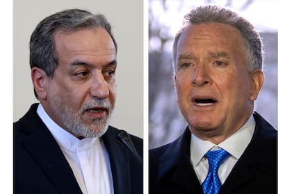 Esta imagen combinada muestra al ministro iraní de Exteriores, Abbas Araghchi, a la izquierda, en Teherán, Irán, el martes 25 de febrero de 2025, y a Steve Witkoff, a la derecha, enviado especial de la Casa Blanca, en Washington, el miércoles 9 de marzo de 2025. (AP Fotos Stringer, Mark Schiefelbein)