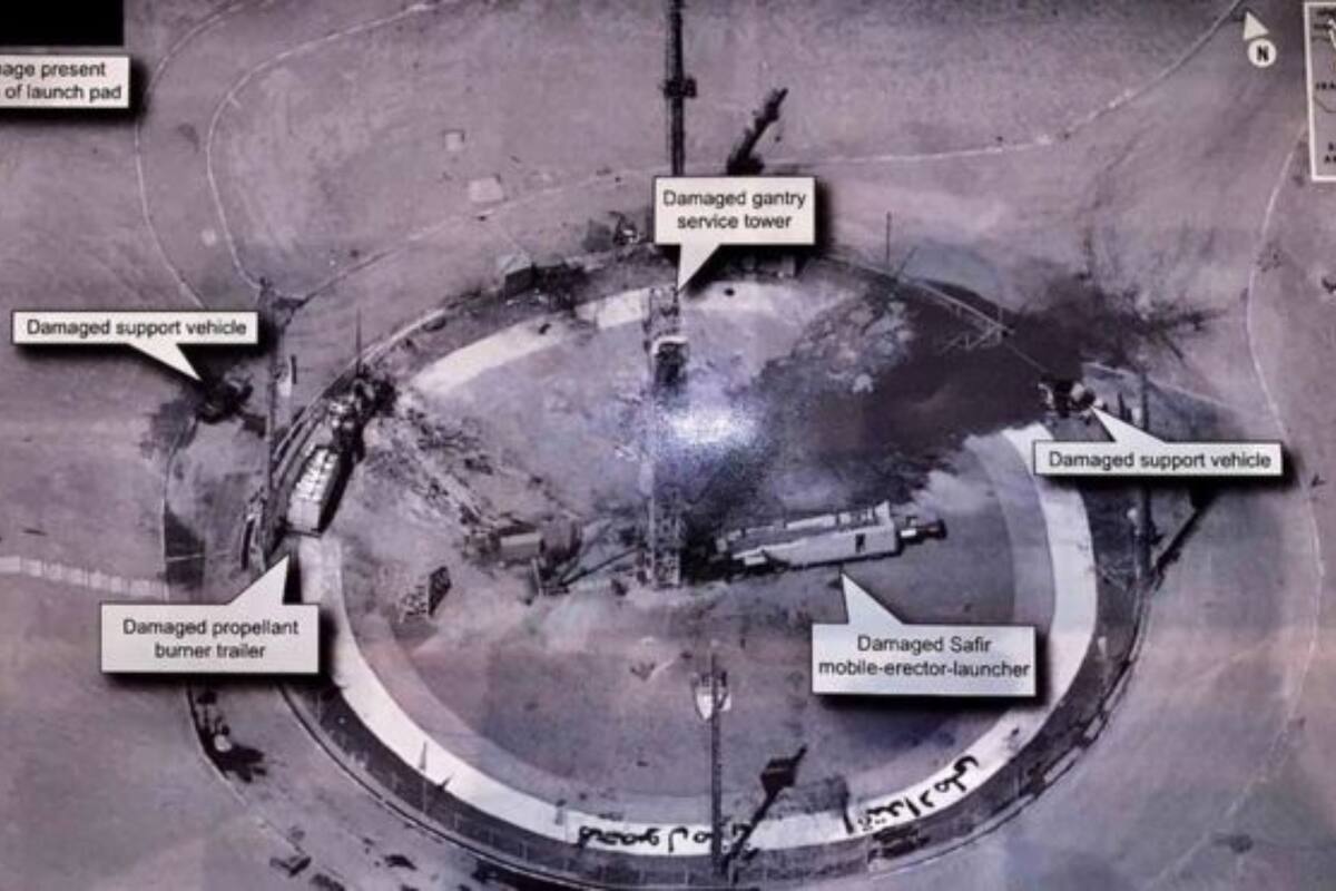 Esta imagen de alta resolución compartida por Donald Trump de una supuesta plataforma de lanzamiento espacial iraní causó gran polémica al poder estar destapando información militar confidencial de EE.UU.