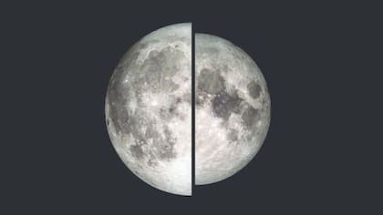 Esta imagen ilustra la diferencia en apariencia de una Luna llena en el perigeo (a la izquierda) y en el apogeo (derecha).