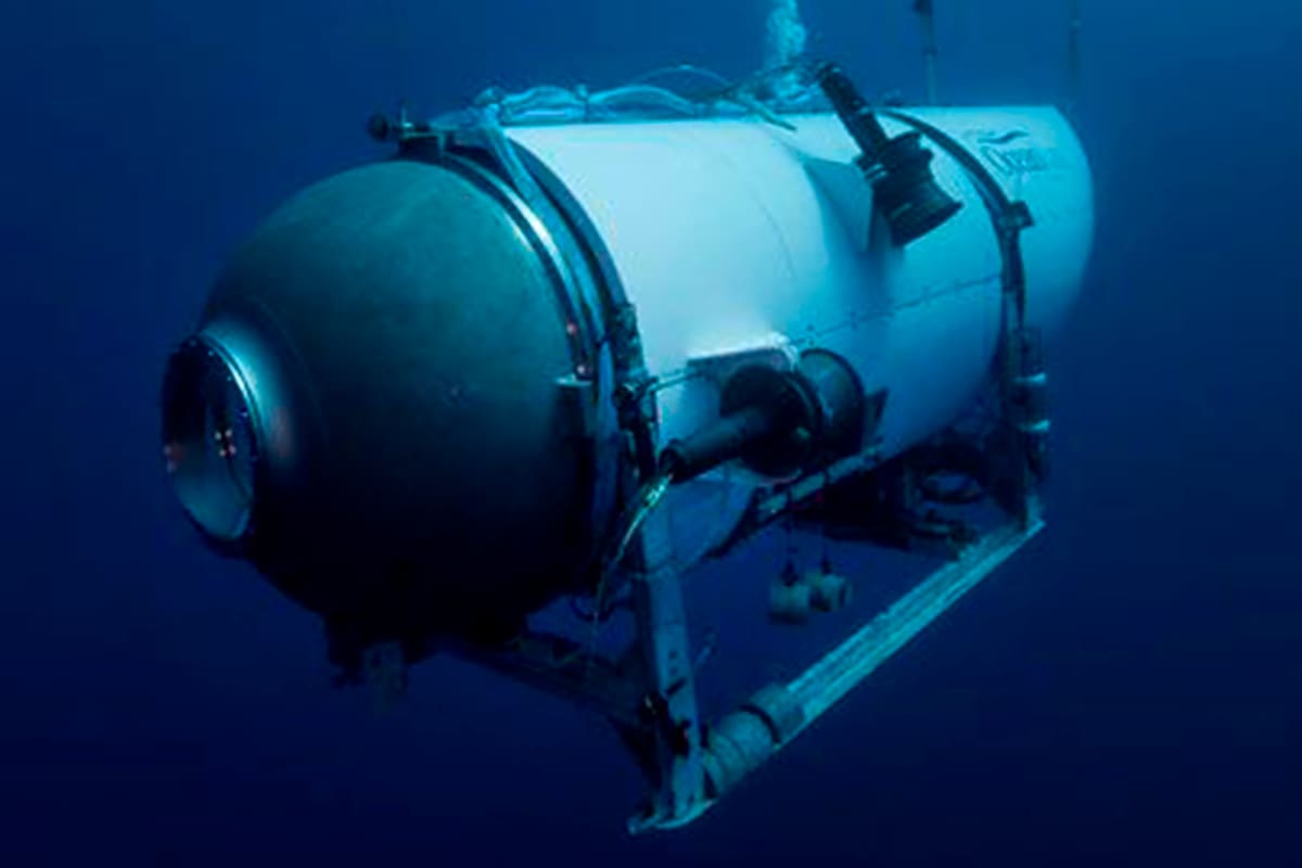 Esta imagen sin fecha facilitada por OceanGate Expeditions en junio de 2021 muestra el sumergible Titán.