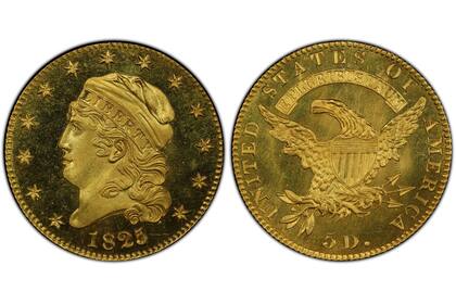 Esta moneda de 1825 cuenta con un error de acuñación que ha incrementado su valor en el mercado de subastas