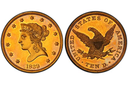 Esta moneda de oro de 10 dólares acuñada en 1839 dentro de la serie Liberty Head se convirtió en una pieza de alto valor en el mercado numismático