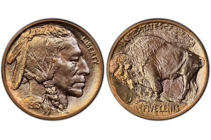 Esta moneda valiosa pertenece a la serie Bufallo Nickel o la también conocida como Indian Head