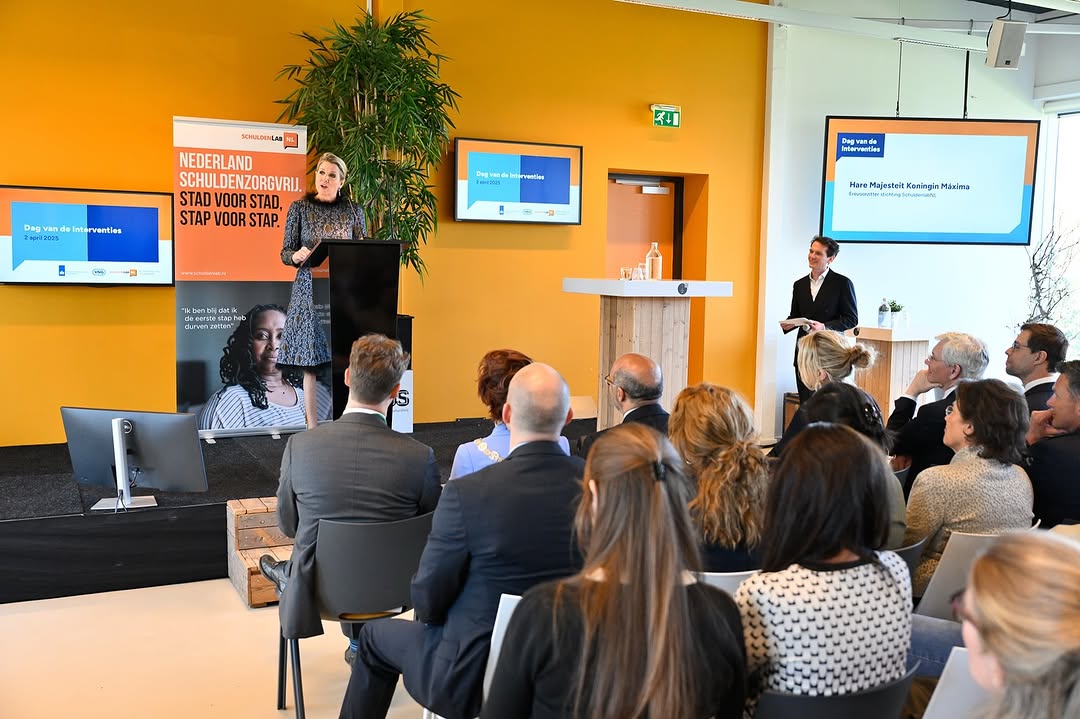 Esta semana Máxima Zorreguieta dio un discurso en Utrecht en el marco del programa Conectando el Dominio de la Deuda de la Asociación de Municipios Holandeses (Foto: Instagram @koninklijkhuis)