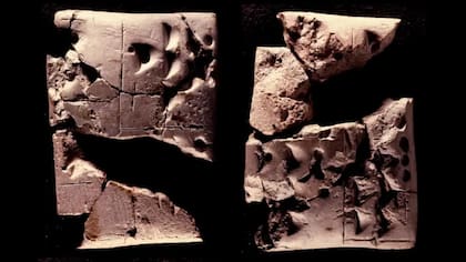 Esta tablilla sumeria, que data de alrededor del 3200 a. C., presenta algunos de los ejercicios matemáticos más antiguos que se conocen