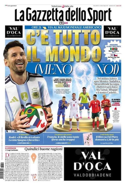 “Está todo el mundo (menos nosotros)”: la dolorosa tapa de un diario italiano.