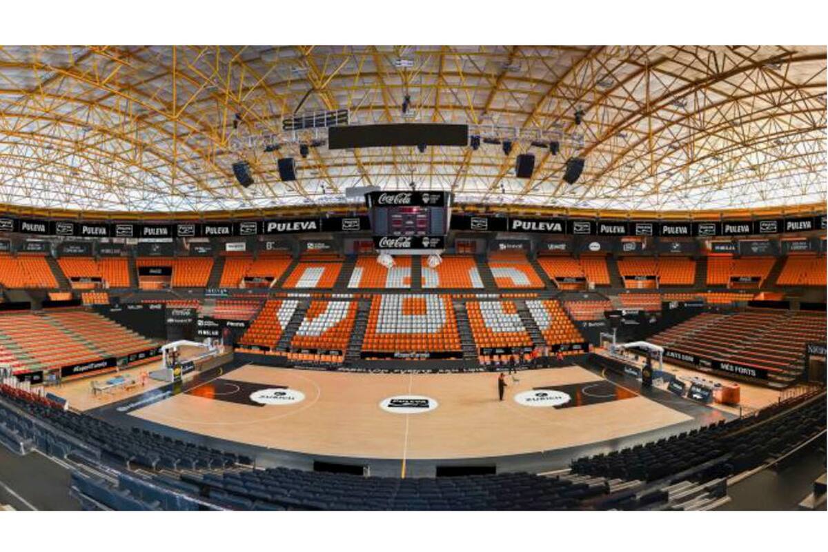 Estadio vacio de Fonteta de San Luis. Valencia Basket
