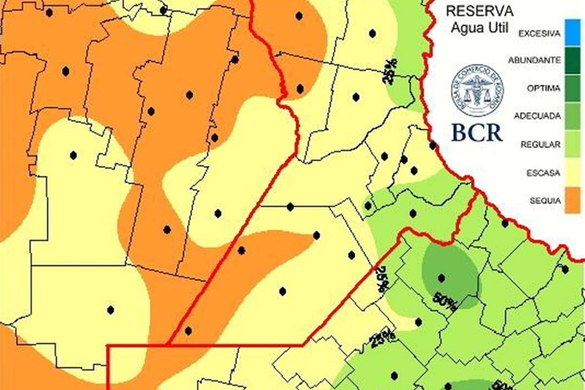 Estado de la reserva de agua útil en la zona núcleo