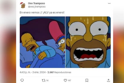 Estallaron los memes por el comienzo de enero 2024 (Captura X)