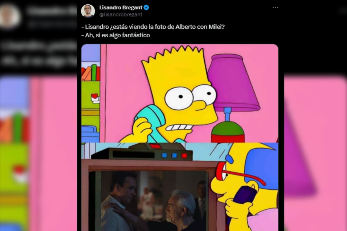 Estallaron los memes por el encuentro de Javier Milei y Alberto Fernández (Captura X)