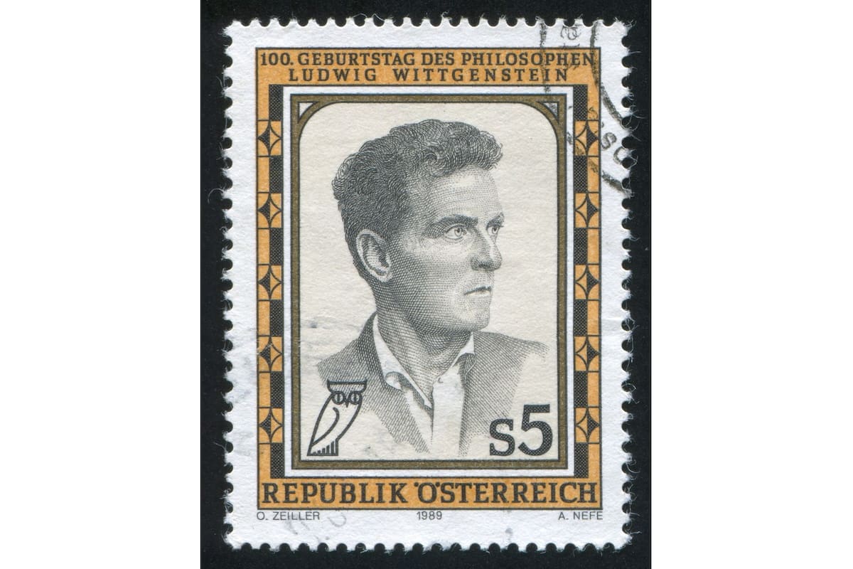Estampilla austríaca con el retrato de Ludwig Wittgenstein