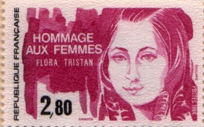 Estampilla con el retrato de Flora Tristán (Archivo)