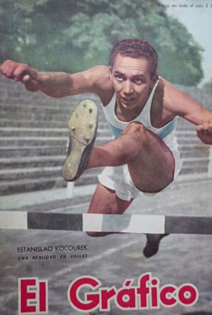 Estanislao Kocourek en la tapa de El Gráfico