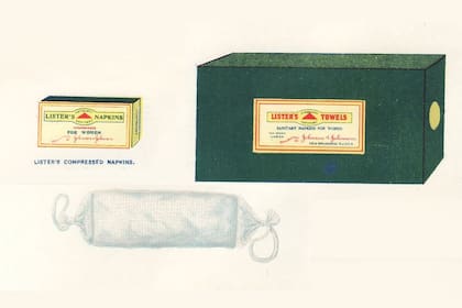 Estas almohadillas de algodón de 1897, las toallas Lister, precursoras de los tampones actuales, fueron probablemente los primeros productos sanitarios desechables que se vendieron en el mundo