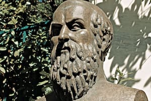 Estatua de Esquilo, uno de los tres grandes dramaturgos trágicos de la Atenas clásica