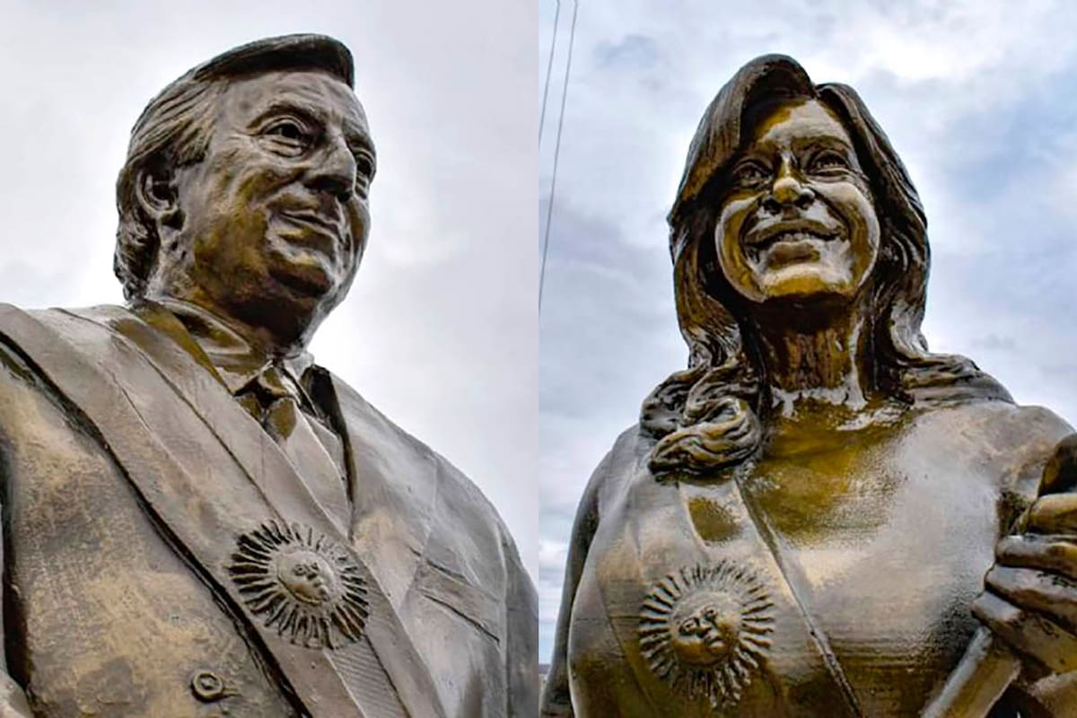 Estatuas de Néstor y Cristina Kirchner