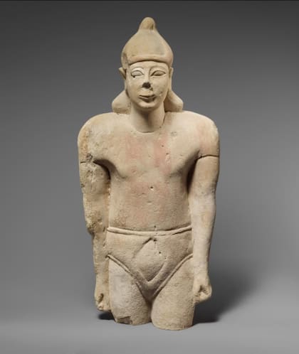 Estatuilla de piedra caliza egipcia, siglo VI a. C.