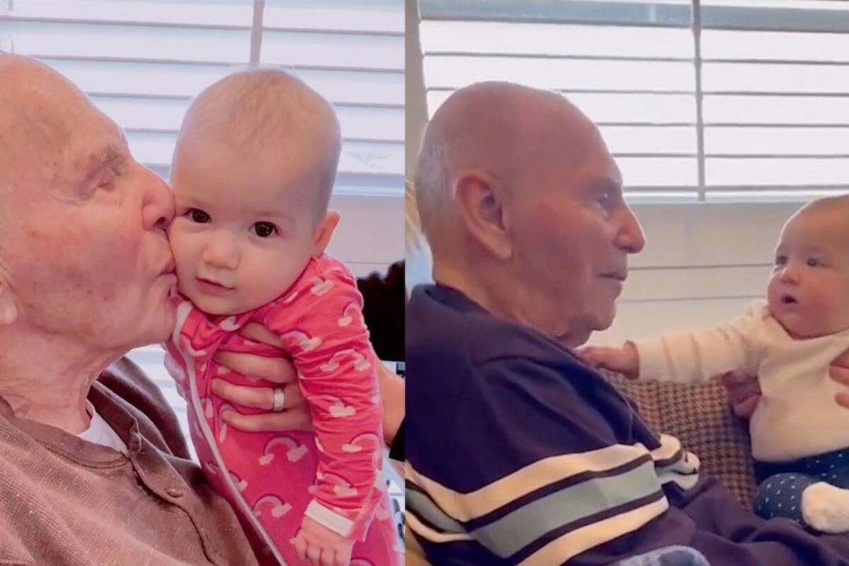 Este abuelo con Alzheimer conoció a su bisnieta por primera vez