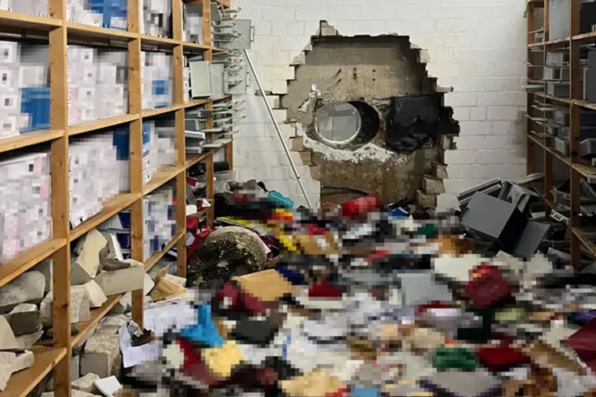Este agujero en la pared fue hecho con un enorme taladro el 27 de diciembre de 2025