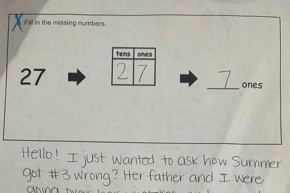 Este cálculo matemático fue compartido por una maestra de primaria