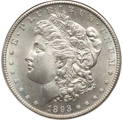 Este ejemplar acuñado en San Francisco fue diseñado por George T. Morgan