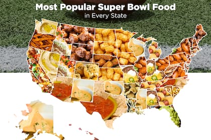 Este es el mapa de comidas favoritas en EE.UU., según el sondeo de la plataforma industrial Bid on Equipment, para este Super Bowl