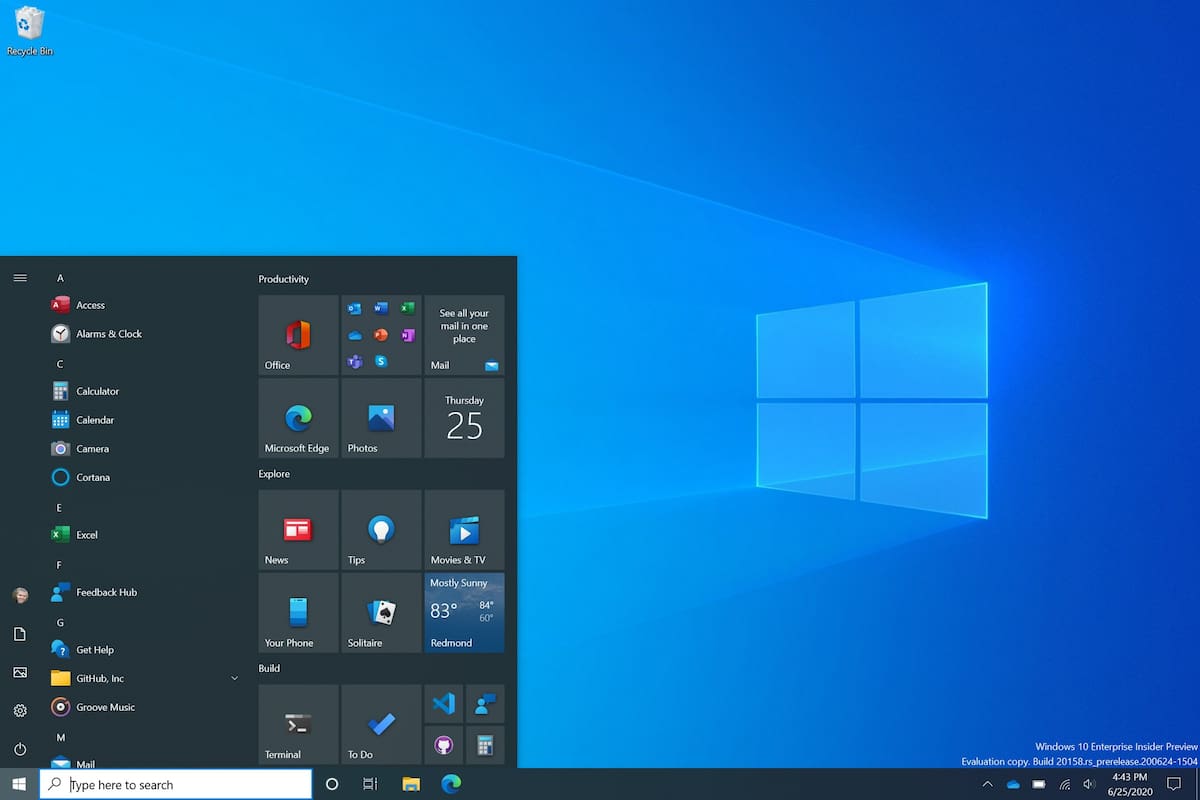 Este es el rediseño de Windows 10, que en las próximas actualizaciones sumará el modo oscuro, además de renovar el menú Inicio y las vistas del comando Alt Tab