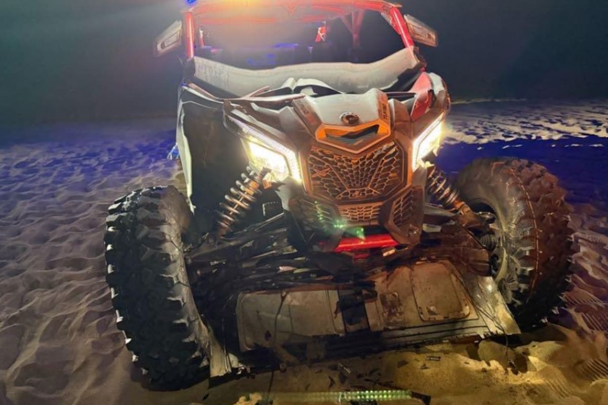 Este es el UTV en el que viajaban Bastián