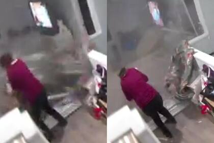 Este fue el momento en que el escombro ingresó a la vivienda (Foto: Twitter: @maxrrrod)