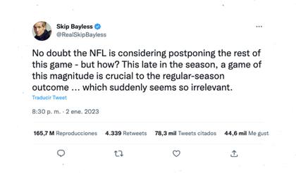 Este fue el polémico tuit del presentador Skip Bayless