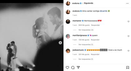 Este fue el post con el que Evaluna reconoció que cantar junto a Camilo le encantaba