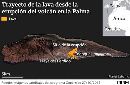 Este fue el trayecto de la lava