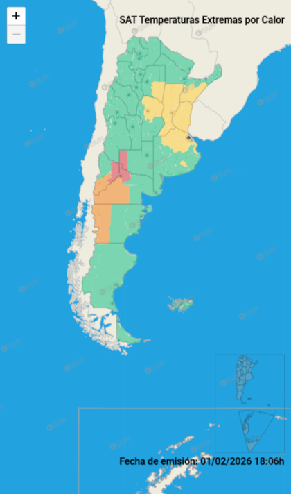 Este lunes rigen alertas por temperaturas extremas de diferentes niveles