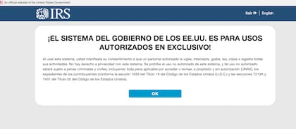 Este mensaje aparece en la página de la declaración enmendada